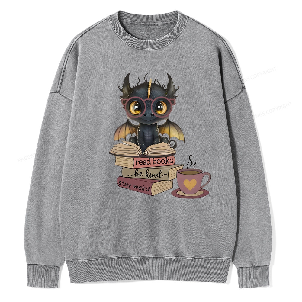 Pagewings Fourth Wing Dargon Unisex Washed Sweatshirt