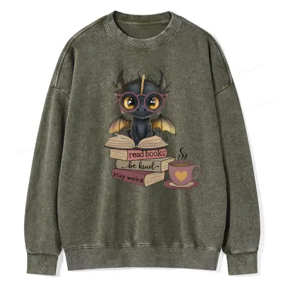 Pagewings Fourth Wing Dargon Unisex Washed Sweatshirt
