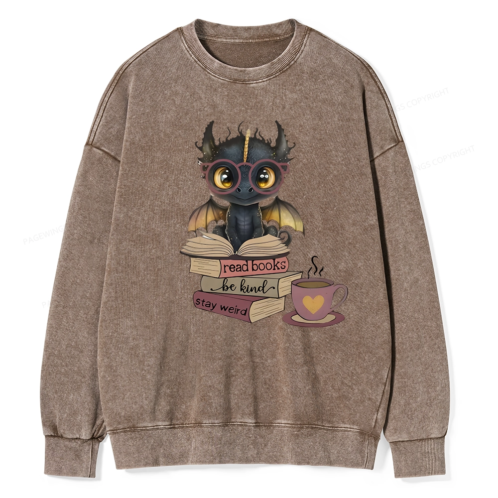 Pagewings Fourth Wing Dargon Unisex Washed Sweatshirt