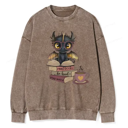 Pagewings Fourth Wing Dargon Unisex Washed Sweatshirt