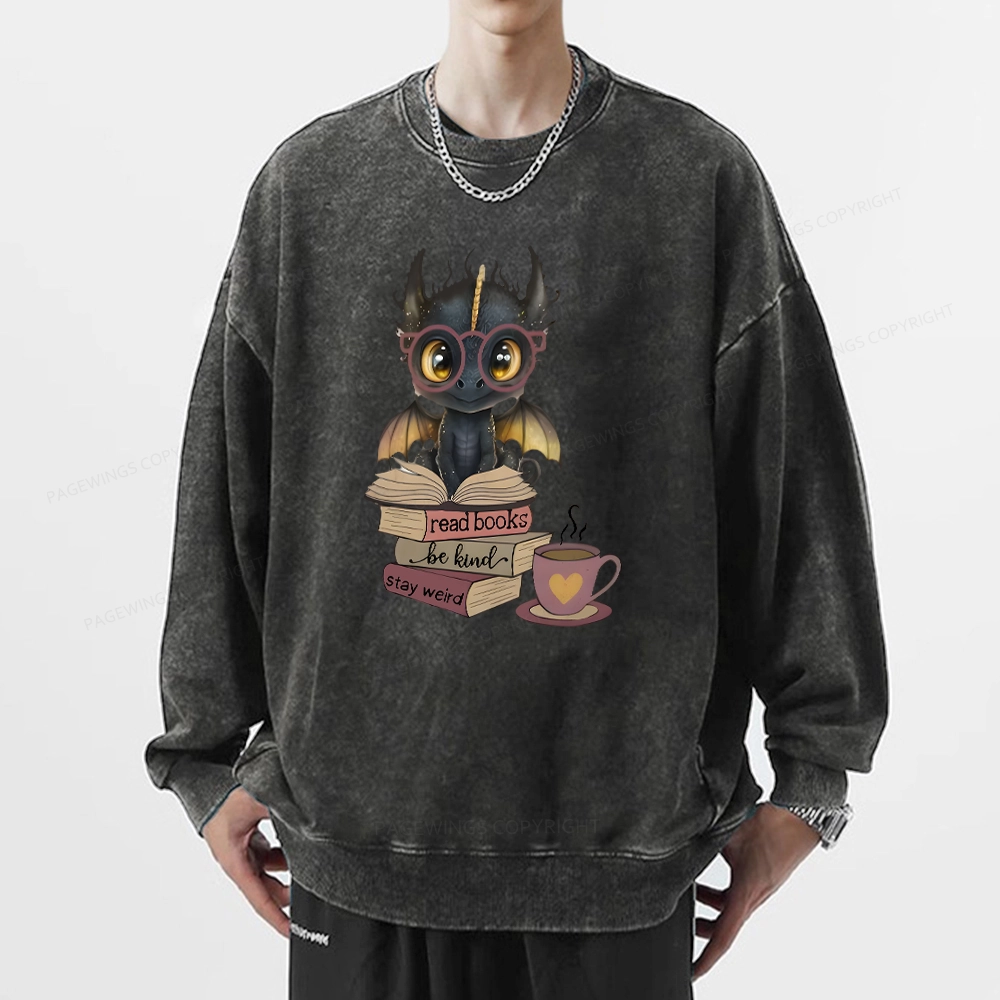 Pagewings Fourth Wing Dargon Unisex Washed Sweatshirt