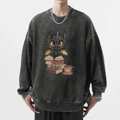 Pagewings Fourth Wing Dargon Unisex Washed Sweatshirt