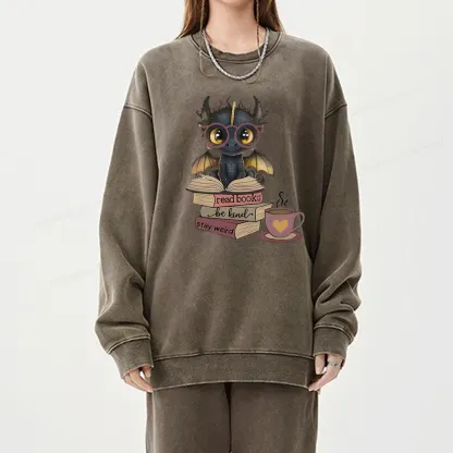Pagewings Fourth Wing Dargon Unisex Washed Sweatshirt