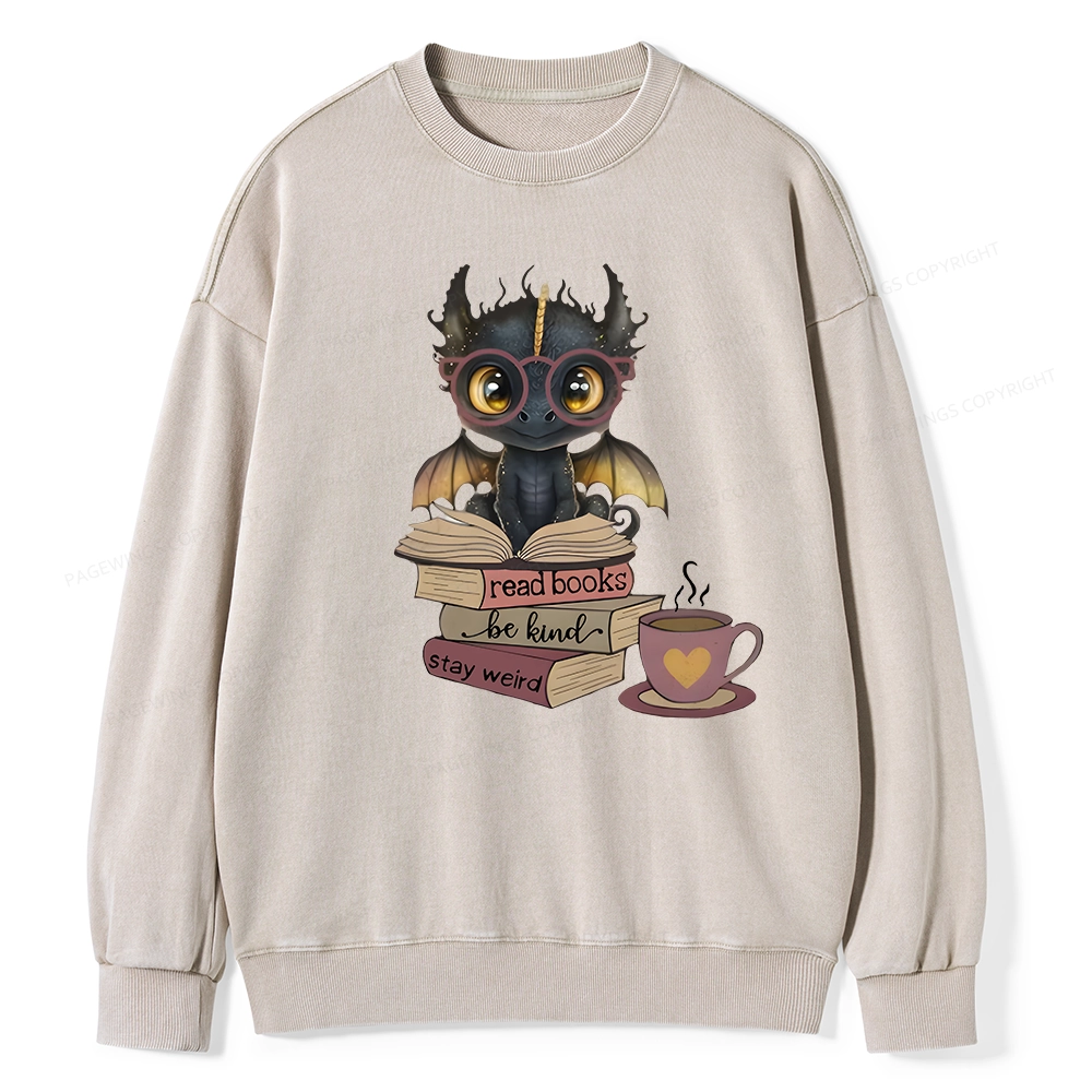 Pagewings Fourth Wing Dargon Unisex Washed Sweatshirt