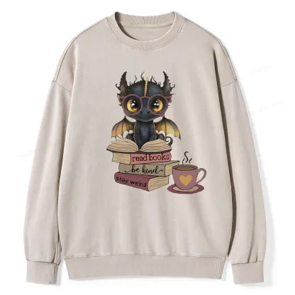 Pagewings Fourth Wing Dargon Unisex Washed Sweatshirt