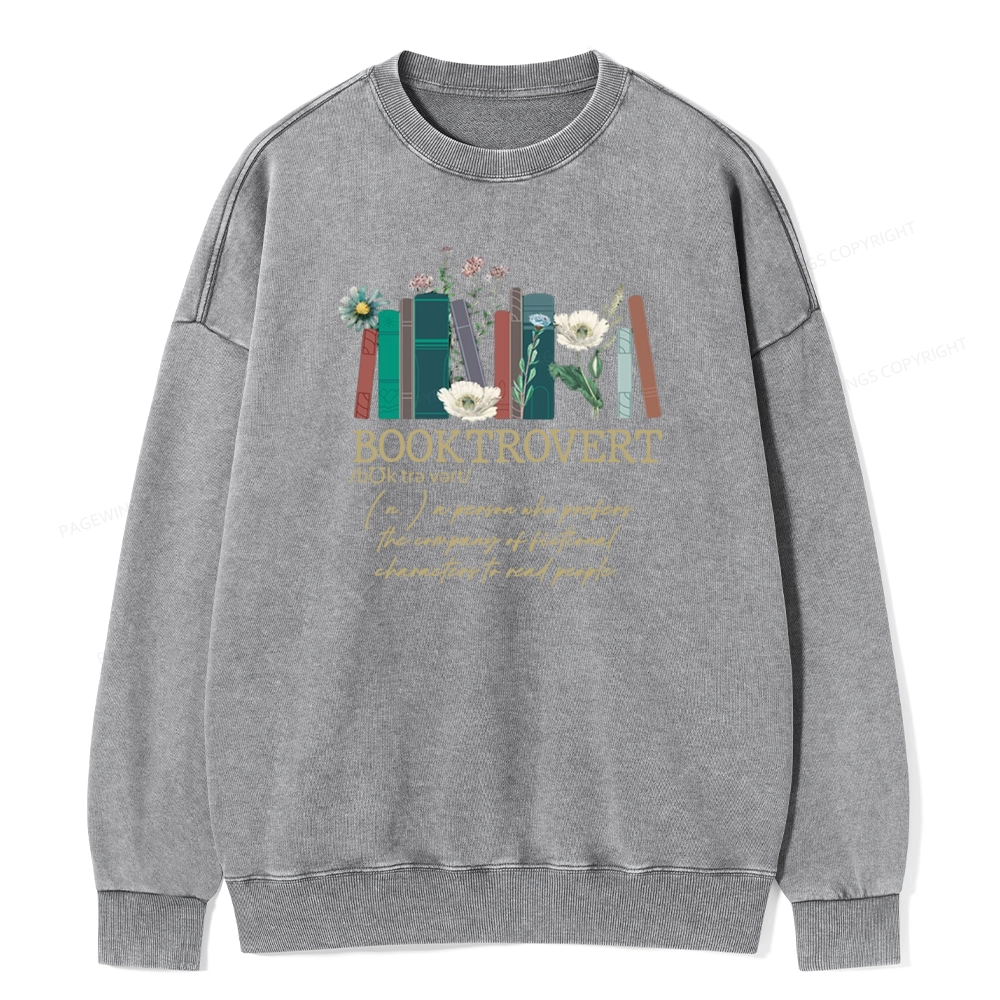 Pagewings Booktrovert Unisex Washed Sweatshirt