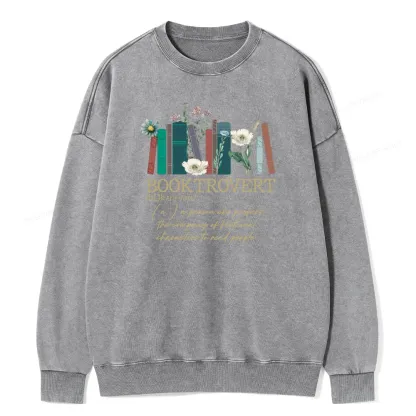 Pagewings Booktrovert Unisex Washed Sweatshirt