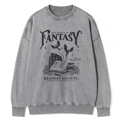 Pagewings  Fantasy Readers Society Unisex Washed Sweatshirt