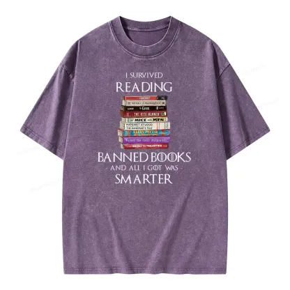 Pagewings I Survived Reading Banned Books Unisex Washed T-shirt