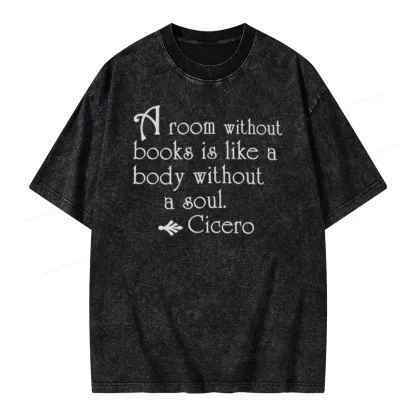 Pagewings A Room Without Books Is Like A Body Without A Soul Unisex Washed T-shirt