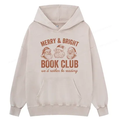 Pagewings Christmas Book Club Unisex Washed Hoodie