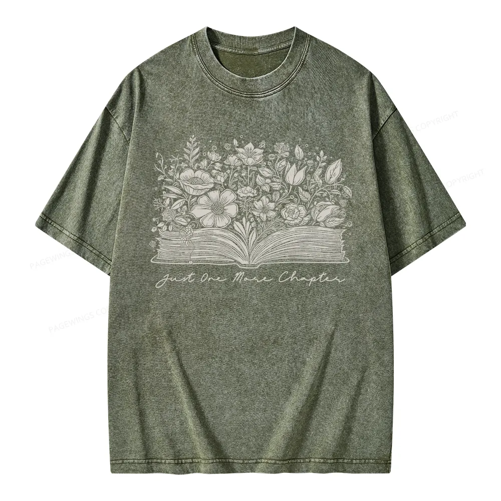 Pagewings Just One More Chapter Unisex Washed T-shirt