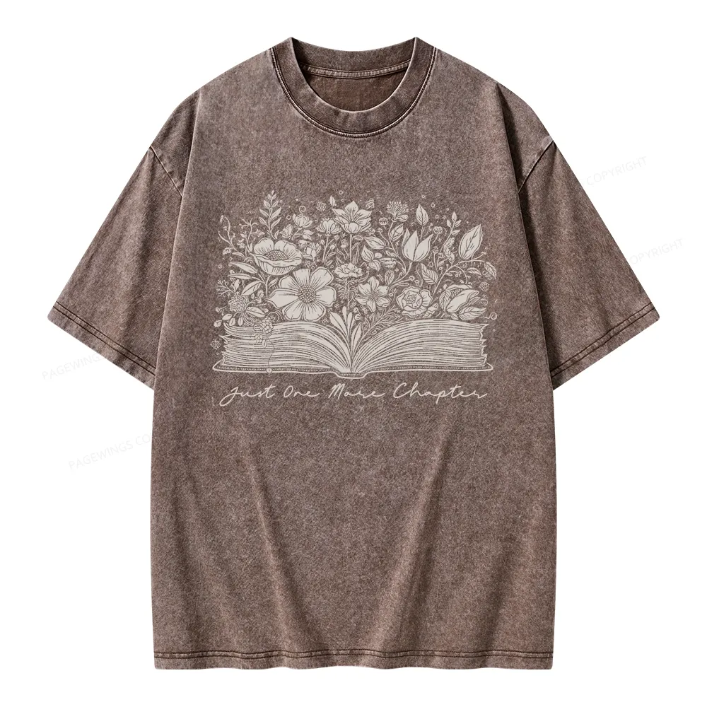 Pagewings Just One More Chapter Unisex Washed T-shirt