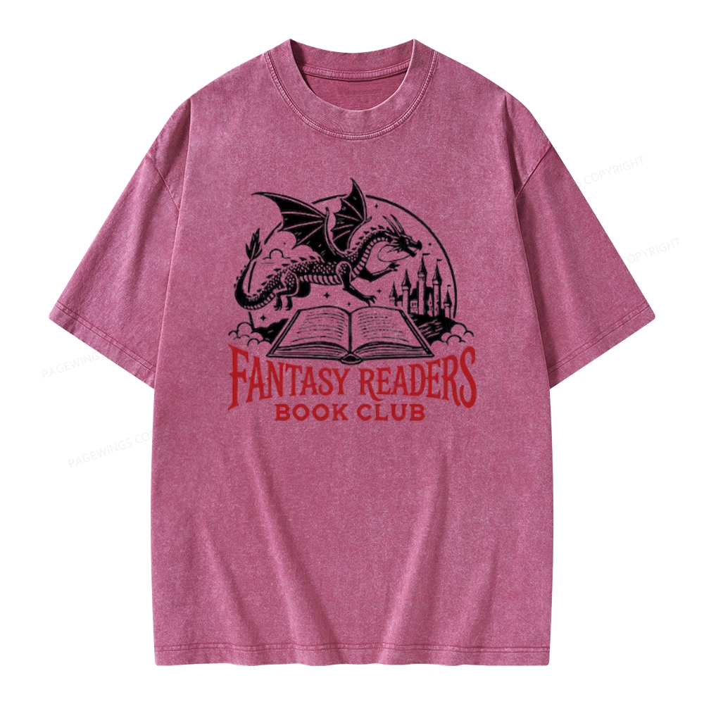 Pagewings Fantasy Readers Book Club Unisex Washed T-shirt