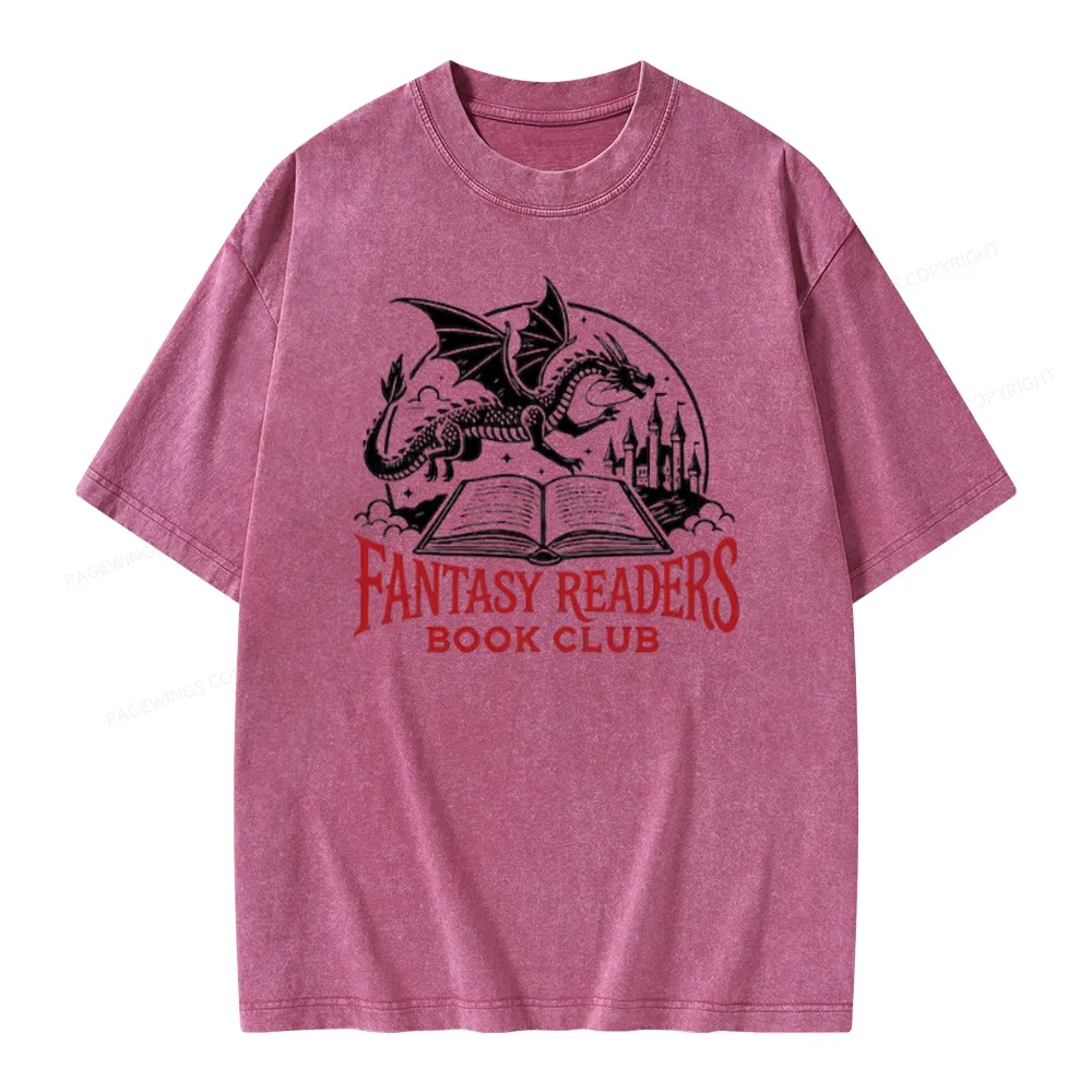 Pagewings Fantasy Readers Book Club Unisex Washed T-shirt