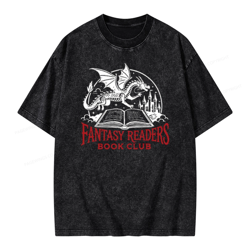 Pagewings Fantasy Readers Book Club Unisex Washed T-shirt