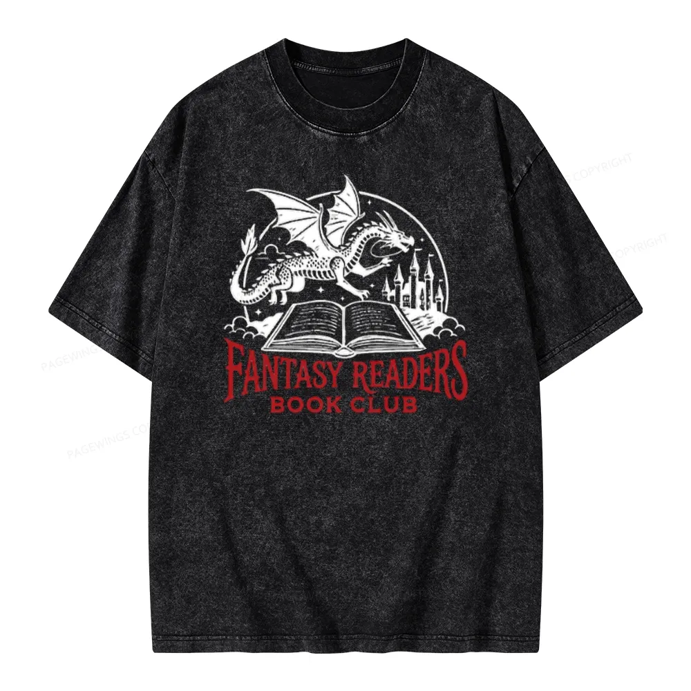Pagewings Fantasy Readers Book Club Unisex Washed T-shirt