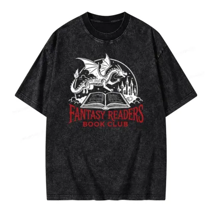 Pagewings Fantasy Readers Book Club Unisex Washed T-shirt
