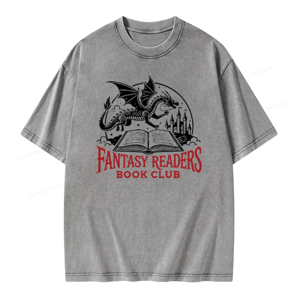 Pagewings Fantasy Readers Book Club Unisex Washed T-shirt