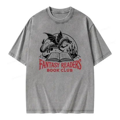 Pagewings Fantasy Readers Book Club Unisex Washed T-shirt