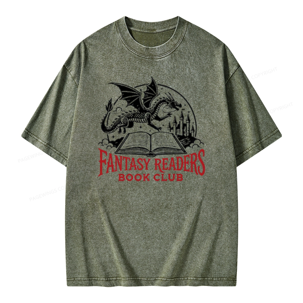 Pagewings Fantasy Readers Book Club Unisex Washed T-shirt