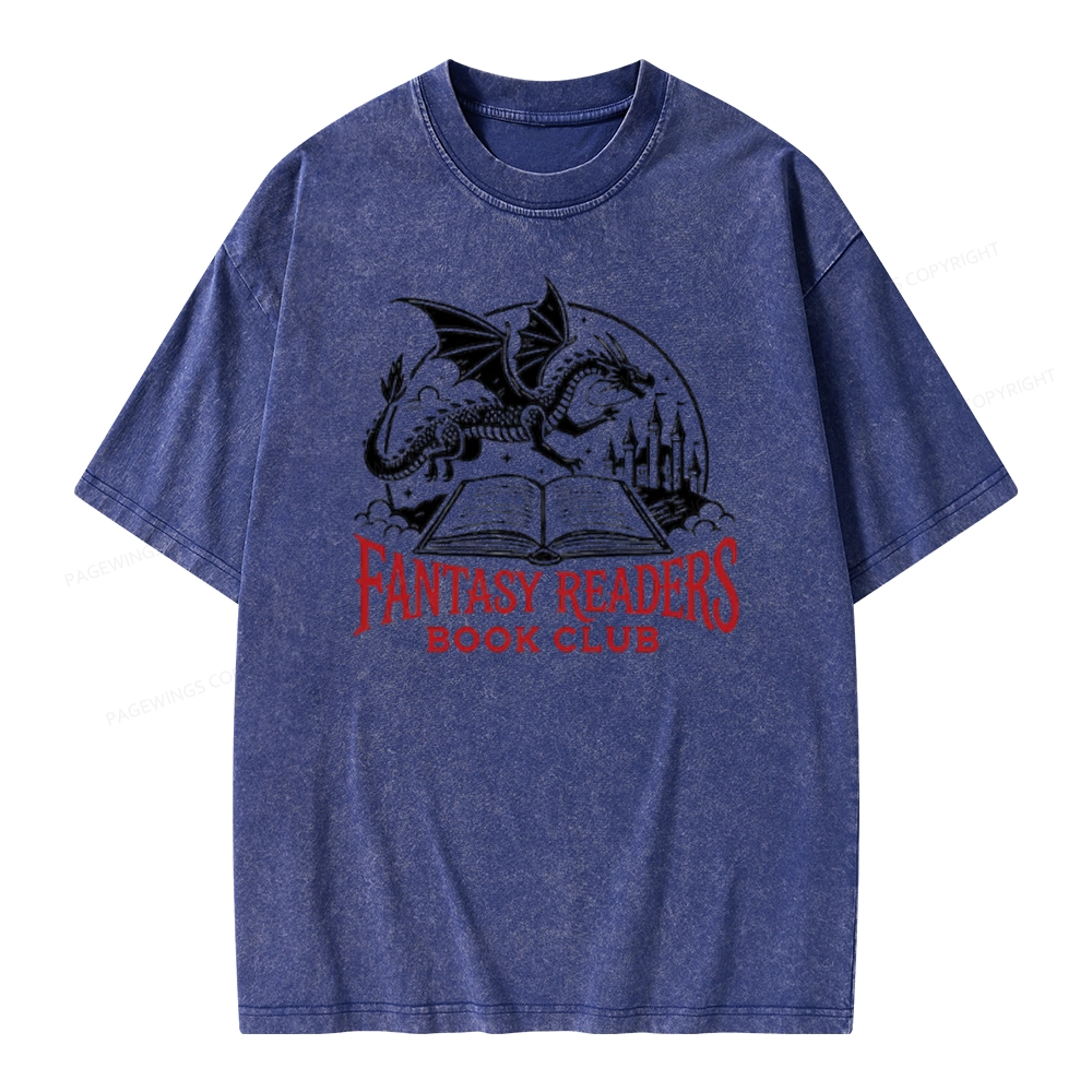 Pagewings Fantasy Readers Book Club Unisex Washed T-shirt