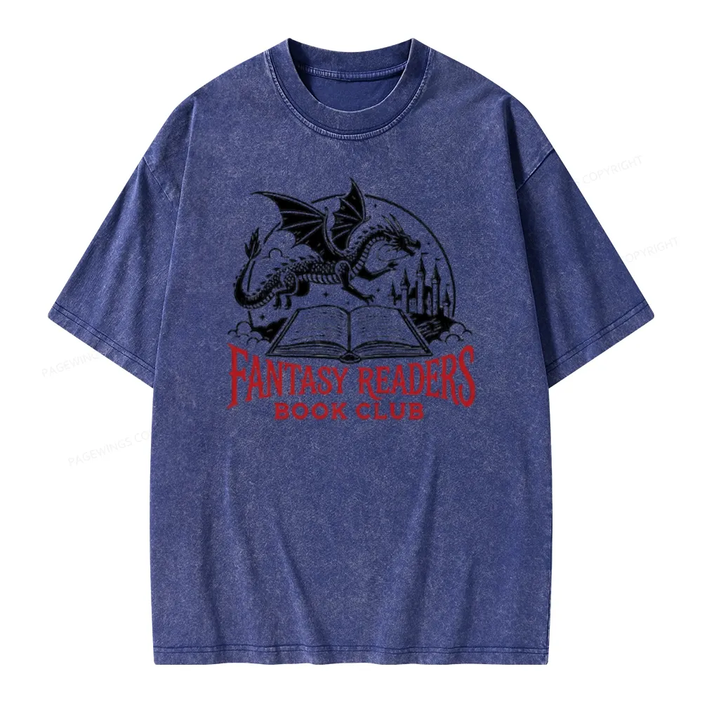 Pagewings Fantasy Readers Book Club Unisex Washed T-shirt