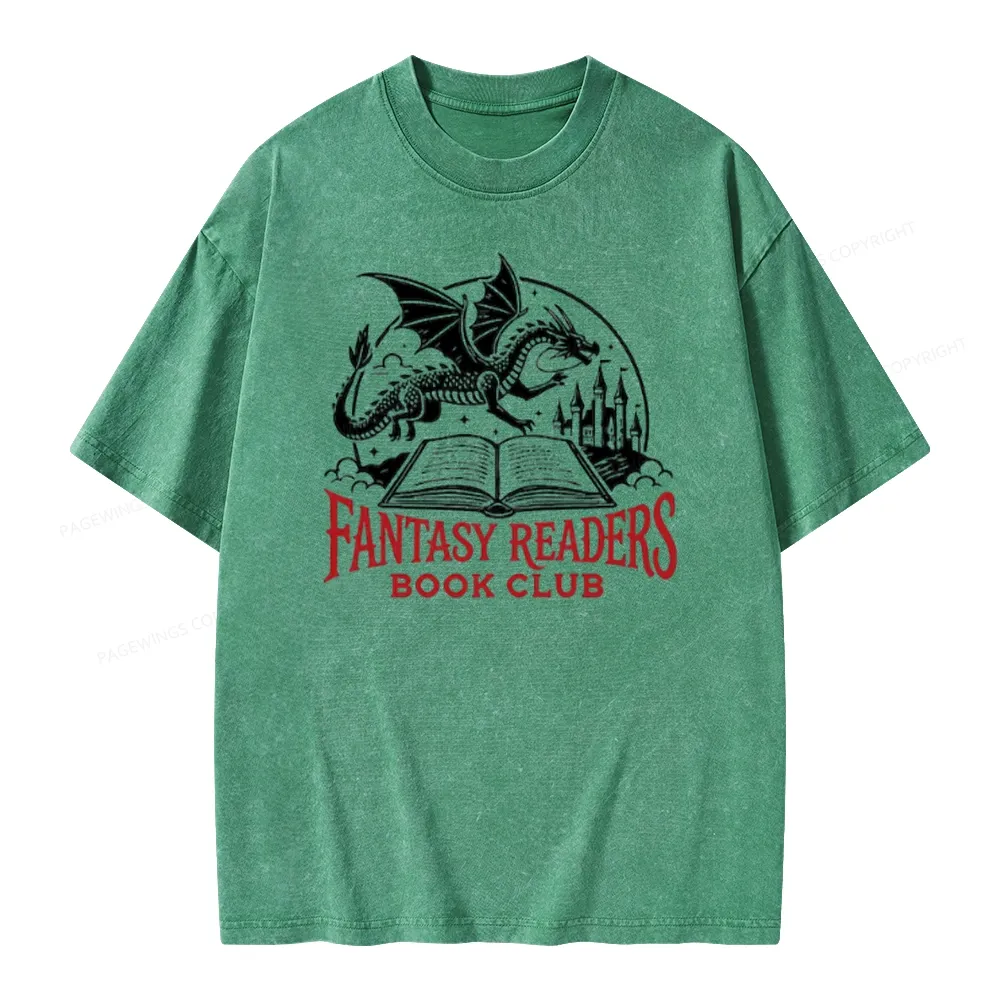 Pagewings Fantasy Readers Book Club Unisex Washed T-shirt