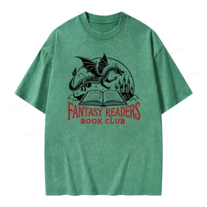 Pagewings Fantasy Readers Book Club Unisex Washed T-shirt