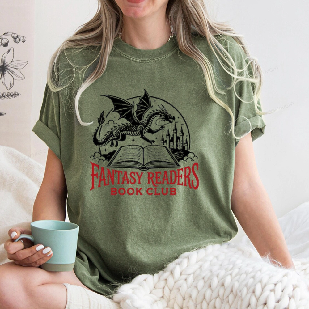 Pagewings Fantasy Readers Book Club Unisex Washed T-shirt