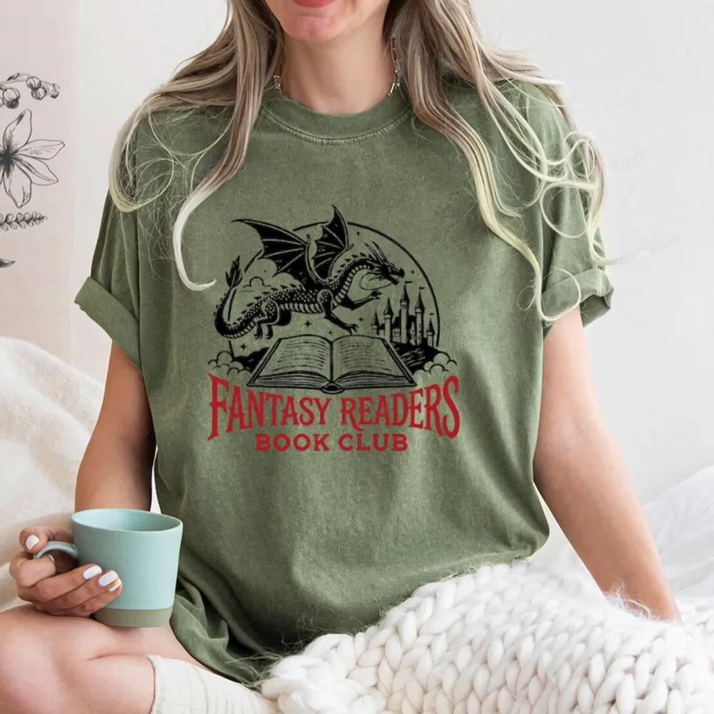 Pagewings Fantasy Readers Book Club Unisex Washed T-shirt