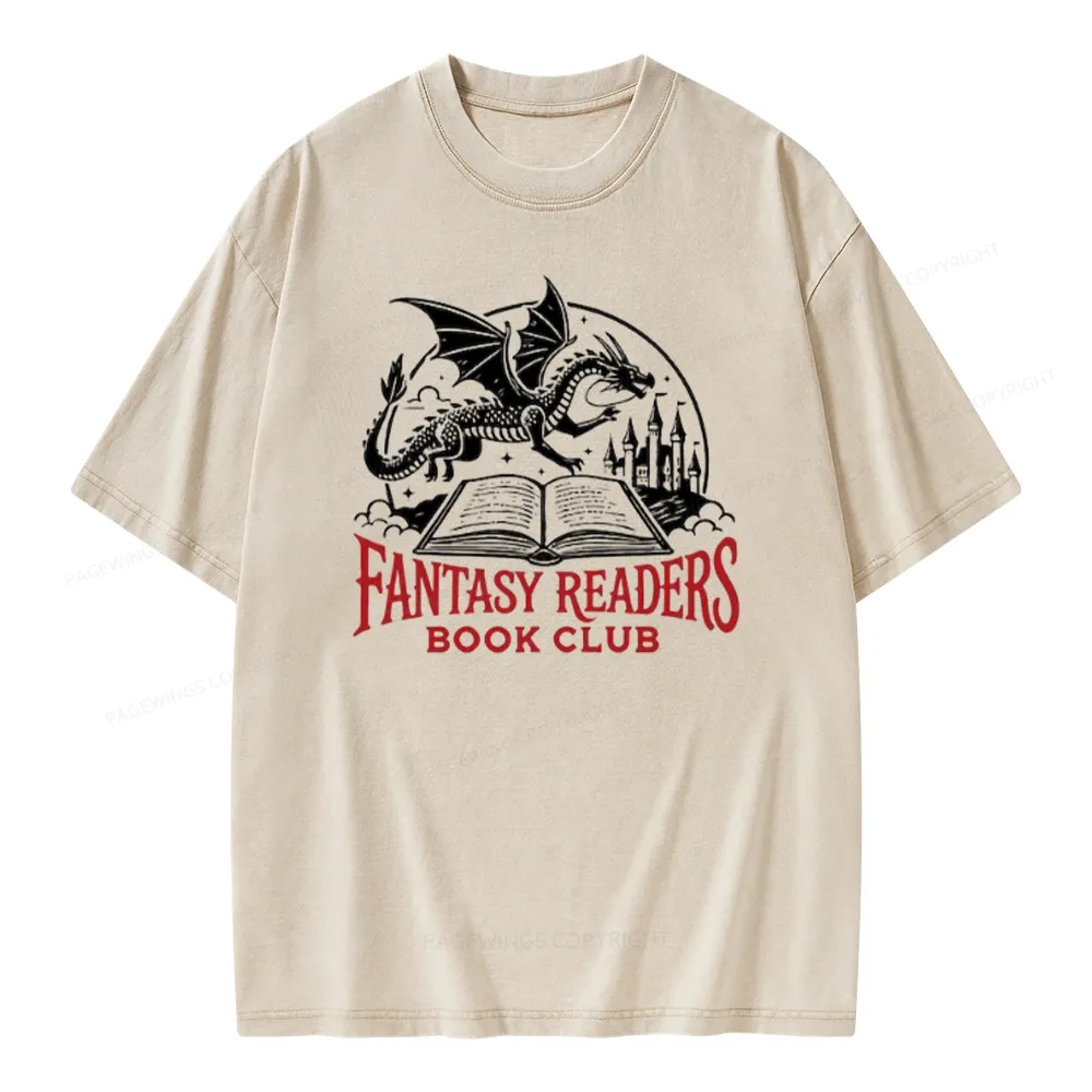 Pagewings Fantasy Readers Book Club Unisex Washed T-shirt