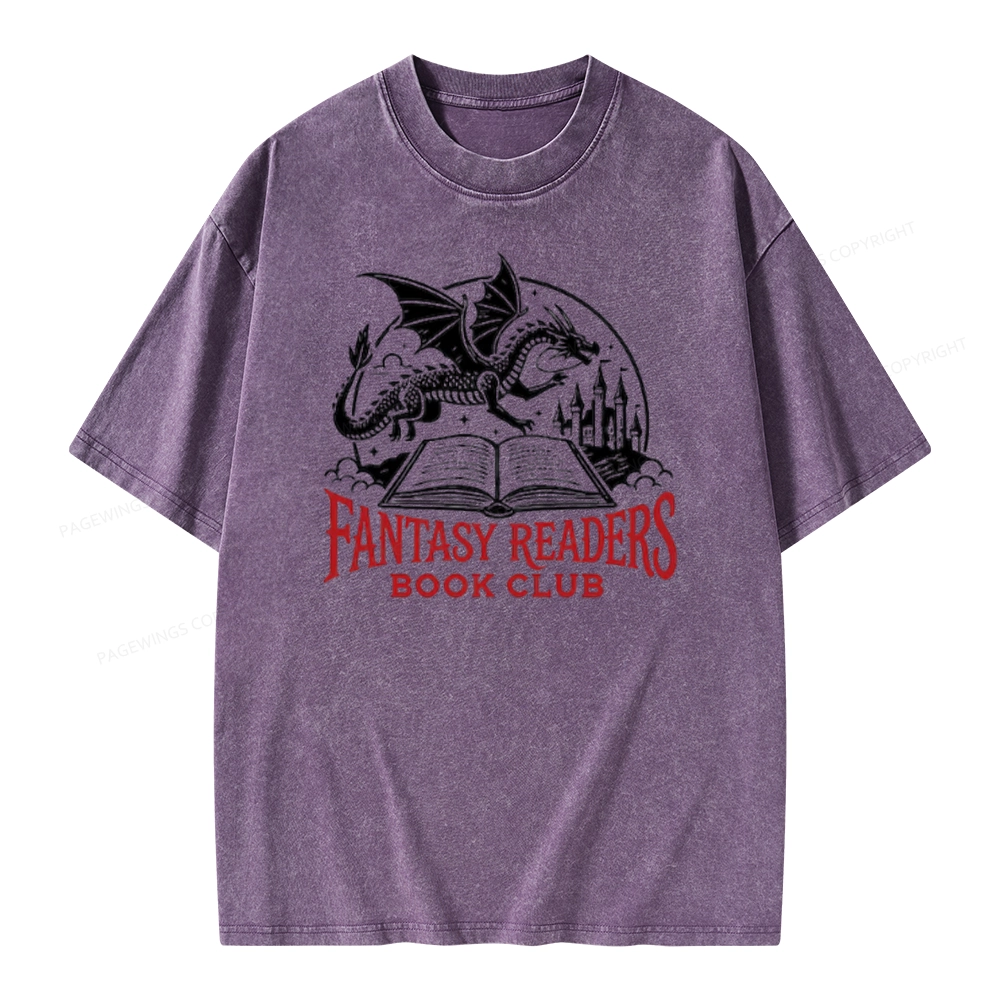 Pagewings Fantasy Readers Book Club Unisex Washed T-shirt