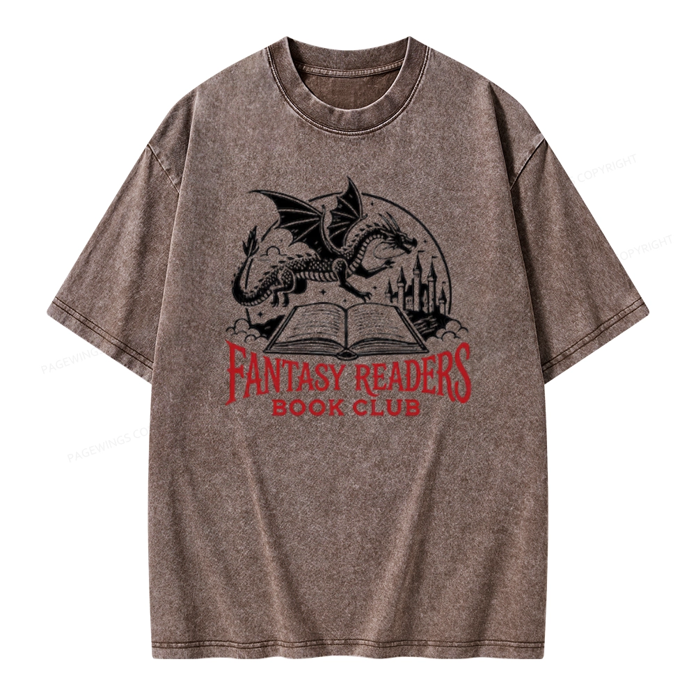 Pagewings Fantasy Readers Book Club Unisex Washed T-shirt