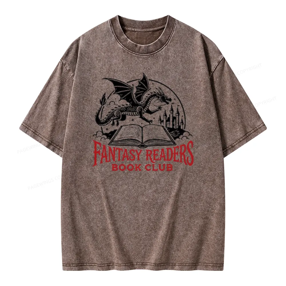 Pagewings Fantasy Readers Book Club Unisex Washed T-shirt