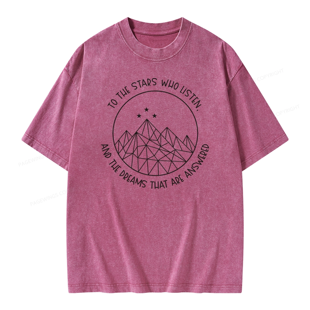 Pagewings To The Stars Who Listen Unisex Washed T-shirt