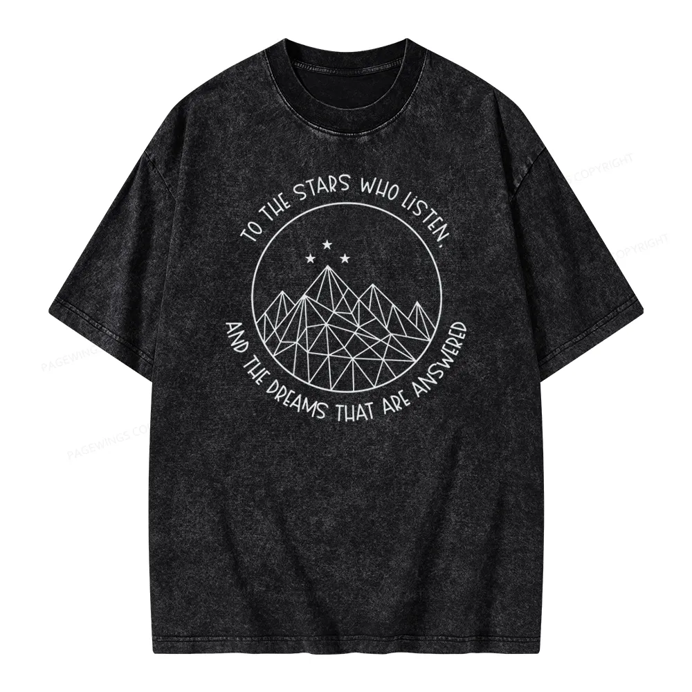 Pagewings To The Stars Who Listen Unisex Washed T-shirt