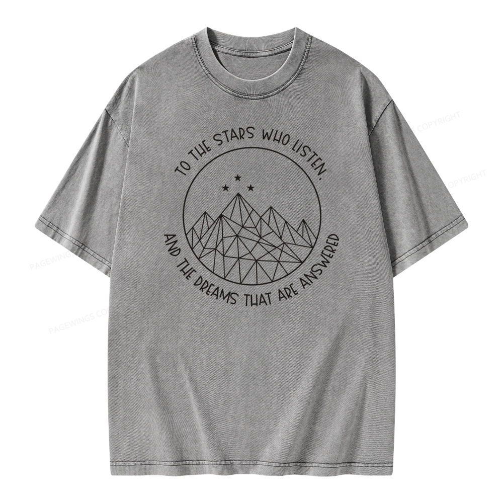 Pagewings To The Stars Who Listen Unisex Washed T-shirt