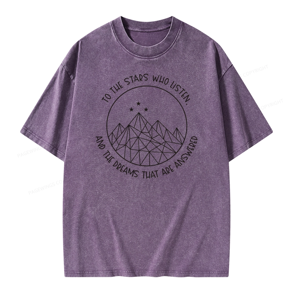 Pagewings To The Stars Who Listen Unisex Washed T-shirt