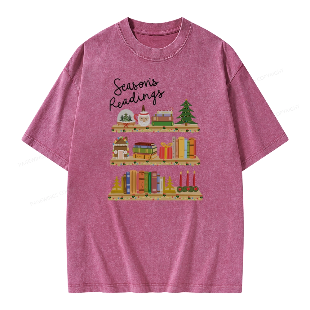 Pagewings Season's Readings Unisex Washed T-shirt