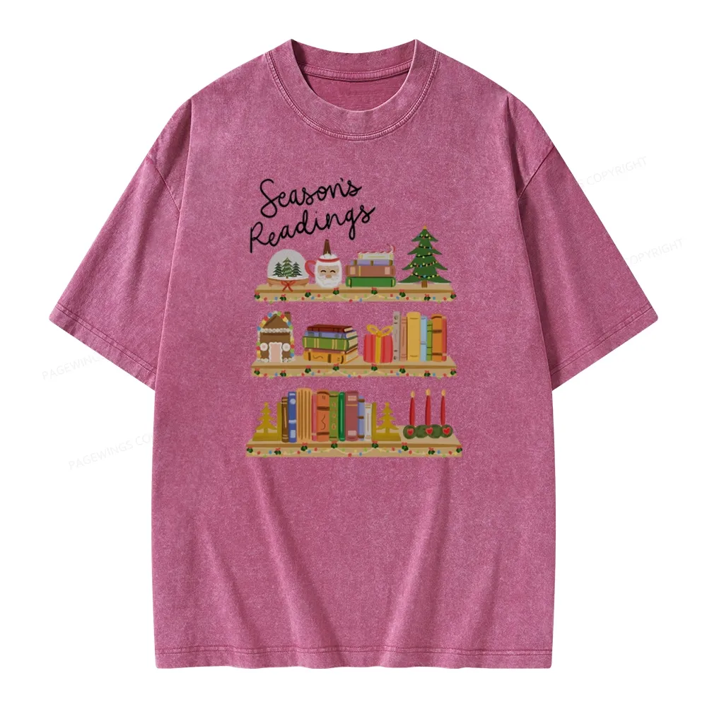 Pagewings Season's Readings Unisex Washed T-shirt