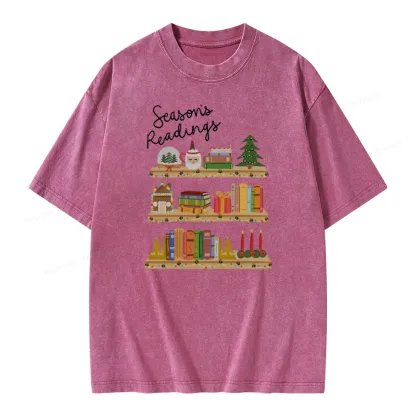 Pagewings Season's Readings Unisex Washed T-shirt