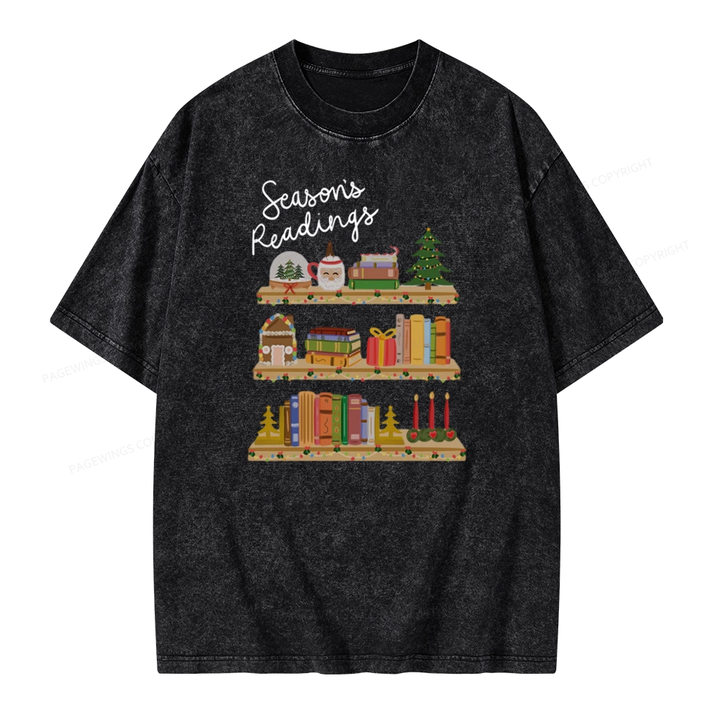 Pagewings Season's Readings Unisex Washed T-shirt