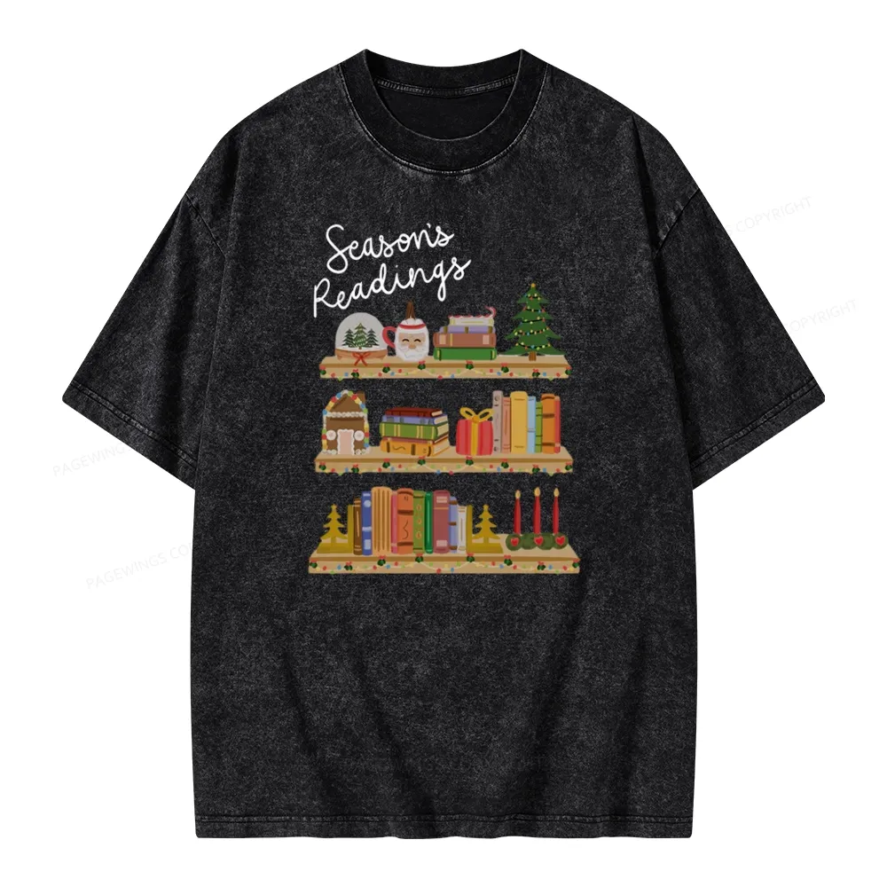 Pagewings Season's Readings Unisex Washed T-shirt