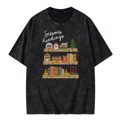 Pagewings Season's Readings Unisex Washed T-shirt