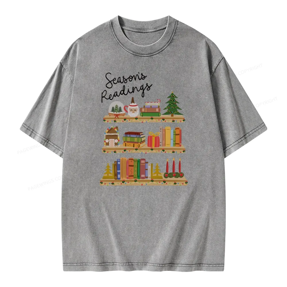 Pagewings Season's Readings Unisex Washed T-shirt