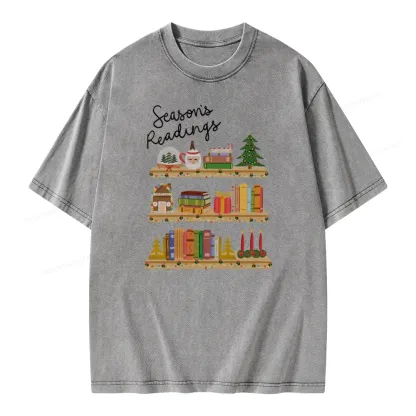 Pagewings Season's Readings Unisex Washed T-shirt