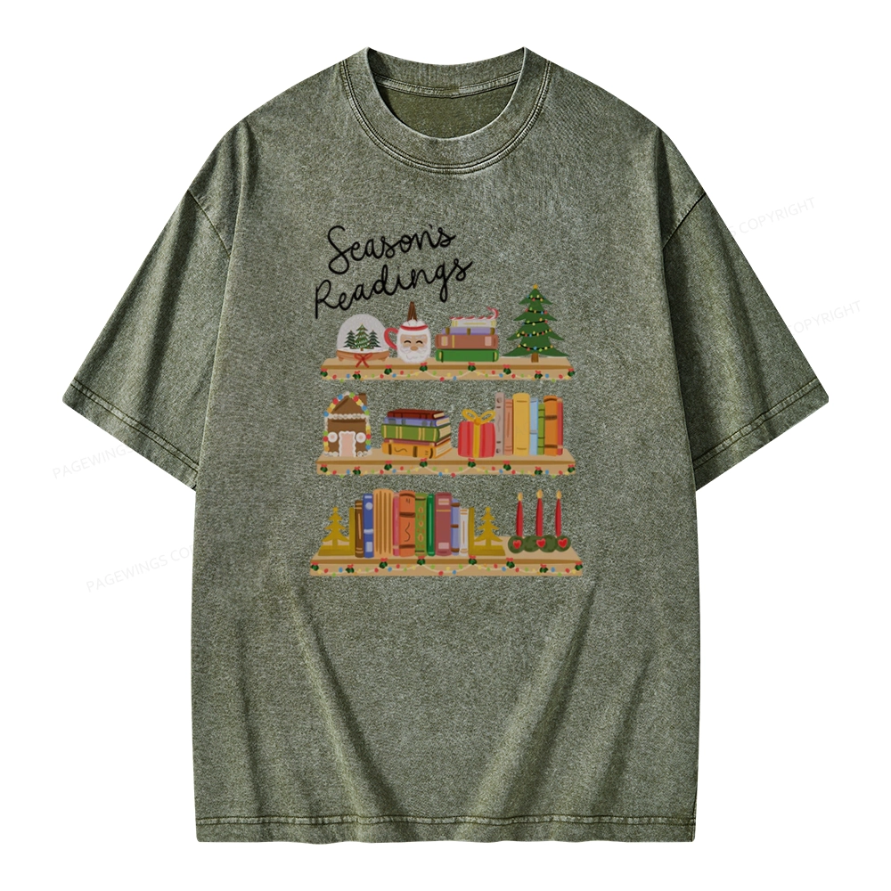 Pagewings Season's Readings Unisex Washed T-shirt