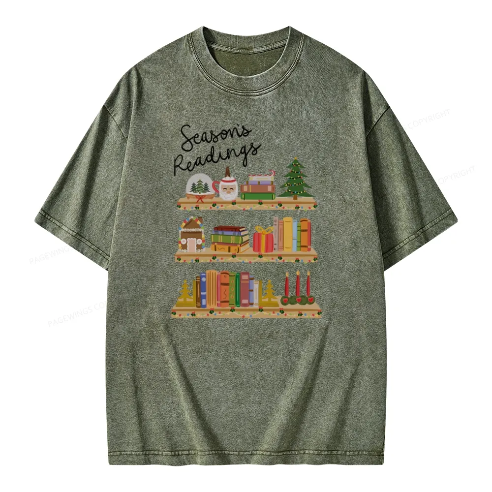 Pagewings Season's Readings Unisex Washed T-shirt
