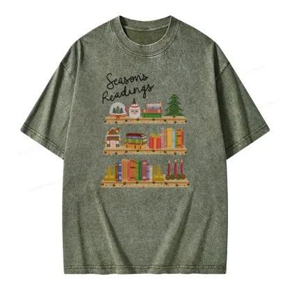 Pagewings Season's Readings Unisex Washed T-shirt